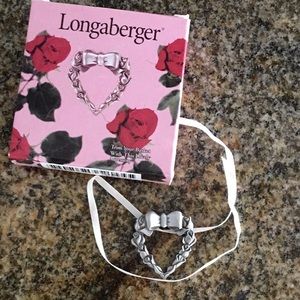 Longaberger Pewter Heart Tie-On